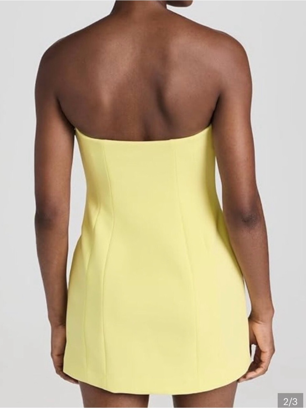 A.L.C. Strapless Lemon Yellow Mini Dress - Picture 3 of 11